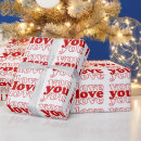Search for i love you wrapping paper Red