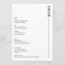 Search for minimalist wedding menus Bar