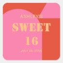 Search for orange square stickers Pink and orange