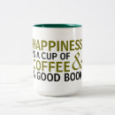 Search for and a good book coffee mugs Happiness