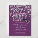 Search for purple and silver graduation invitations Modern
