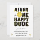 Search for one happy dude birthday invitations Hippie