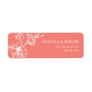 Search for coral wedding return address labels Pink
