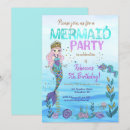 Search for purple and teal birthday invitations Mermaid