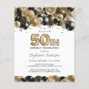 Search for gold black balloons invitations Script typography