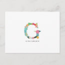 Search for flower monogram postcards Blue