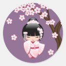 Search for cute dolls stickers Kokeshi