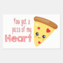 Search for pizza shaped stickers Heart