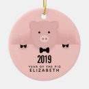 Search for pink pig christmas tree decorations Swine