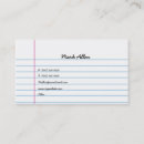 Search for lined writing business cards School