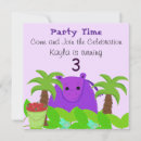Search for purple hippo birthday invitations Jungle