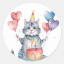 Search for grey cat stickers Birthday