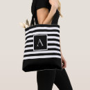 Search for black and white stripes tote bags Monogrammed