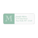 Search for green monogram return address labels Letter