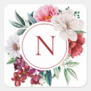 Search for monogram square stickers Floral