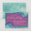 Search for mermaid scales birthday invitations Teal