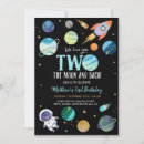 Search for sun and moon birthday invitations Space birthday party