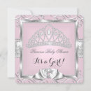 Search for pink silver princess baby shower invitations Tiara