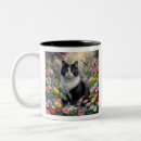 Search for black and white cat art mugs Feline