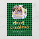 Search for green plaid christmas cards Gold