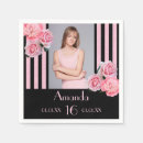 Search for black floral napkins 16th birthday party