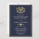 Search for navy blue masquerade party invitations For her