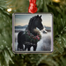 Search for black horse christmas tree decorations Rustic