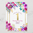 Search for bright 1st birthday invitations Flowers