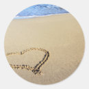 Search for heart in sand stickers Beach
