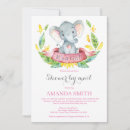 Search for elephant baby girl shower invitations Pink and grey