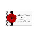 Search for red white black return address labels Retro