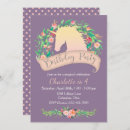 Search for floral unicorn invitations Purple