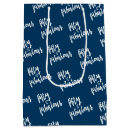 Search for navy blue gift bags Script typography