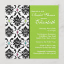 Search for lime green damask invitations Black