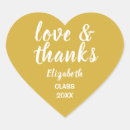 Search for gold graduation stickers Love and thanks