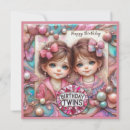 Search for girl twins birthday cards Cute