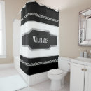 Search for black and silver shower curtains White