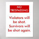 Search for trespassing posters Warning