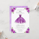 Search for purple silver quinceanera invitations Elegant