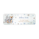 Search for blue snowflake return address labels Birthday party