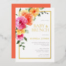Search for colourful flowers baby shower invitations Bold