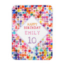Search for girl birthday rectangular magnets Watercolor