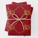 Search for red and gold christmas wrapping paper Poinsettia