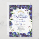 Search for blue butterfly quinceanera invitations Gold
