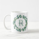 Search for watercolor floral wreath mugs Eucalyptus