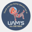 Search for space birthday stickers Astronaut birthday party