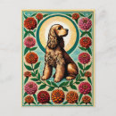 Search for flowers retro postcards Dog