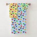 Search for heart bath towels Blue