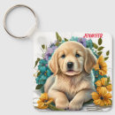 Search for cute golden retriever key rings Animal