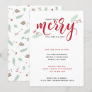 Search for holly christmas invitations Red and white